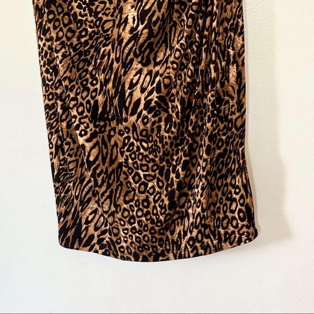 Lauren Ralph Lauren Ruched Sheath V-Neck  Sleeveless Cocktail Midi Dress Sz 6 - Picture 6 of 8